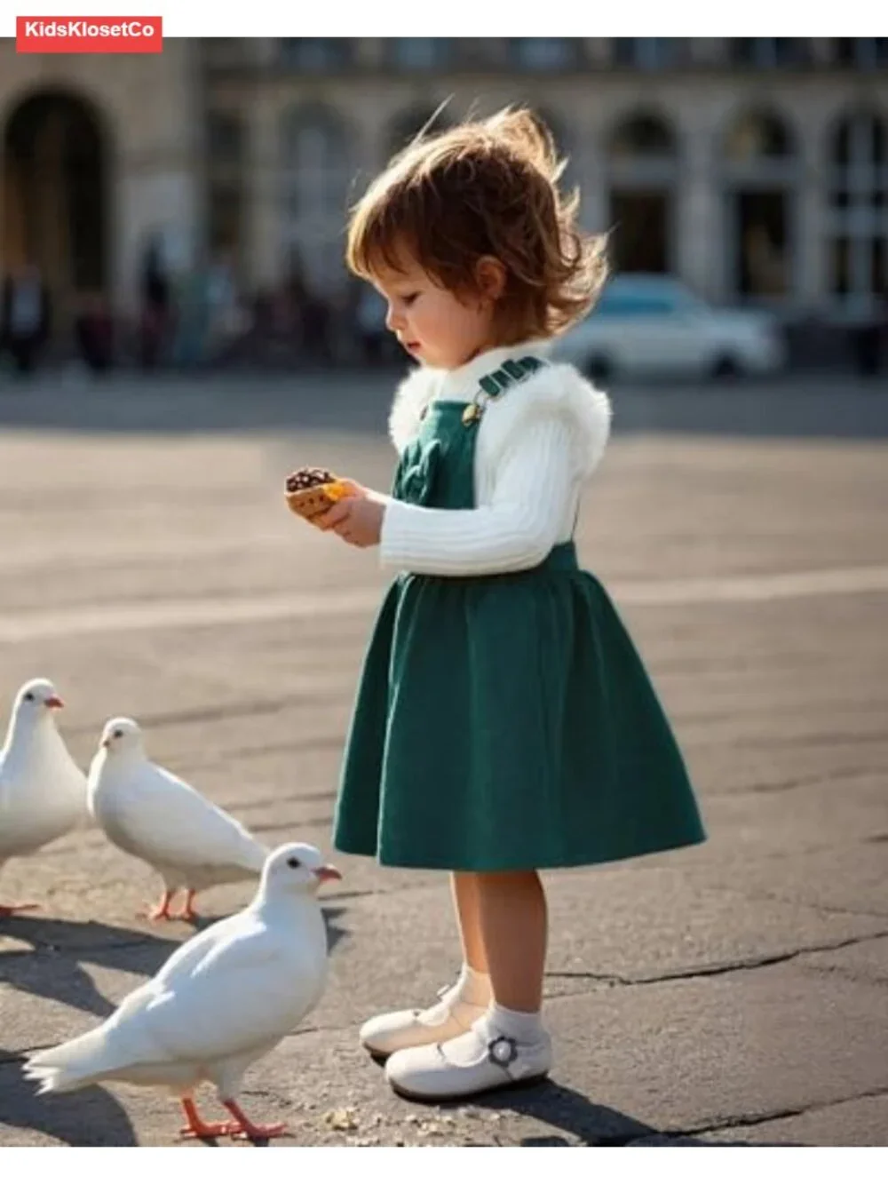 Toddler Girl Long Sleeve Ribbed T-Shirt Bow Suspender Overall Dress Skirt Set